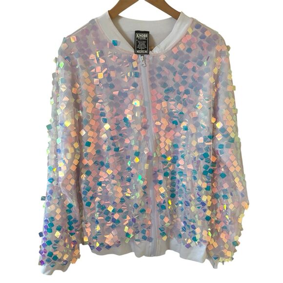 Pride Unisex Jacket Multicolor Size Medium Rainbow Bright Artsy Rave Clubwear - Picture 1 of 9